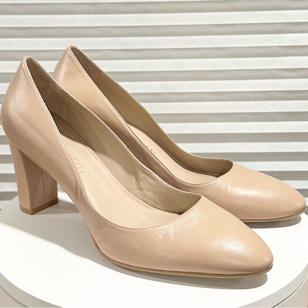 🌹STUART WEITZMAN 🌹 Vida 75 Leather Pumps Beige Size: 11B - Picture 5 of 16